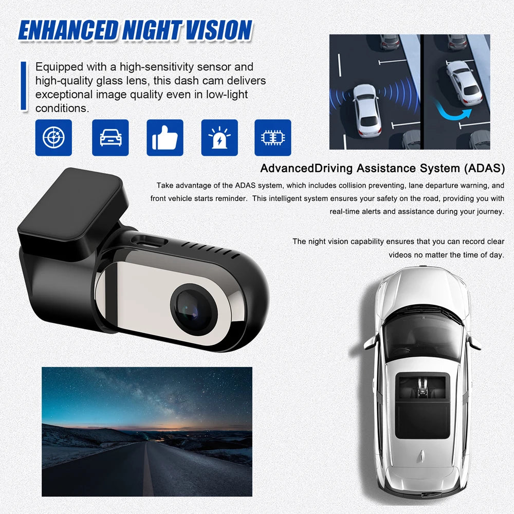 Rotating Dash Cam with ADAS System 360
