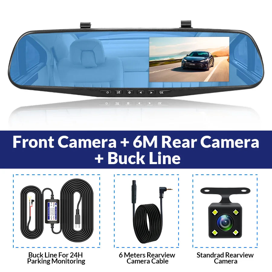Mirror Dash Cam - Front and Rear Camera