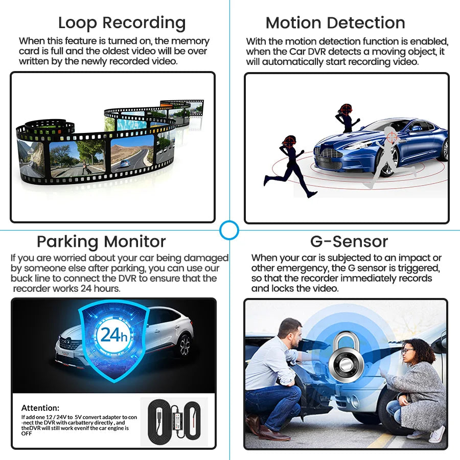 Mirror Dash Cam - Front and Rear Camera