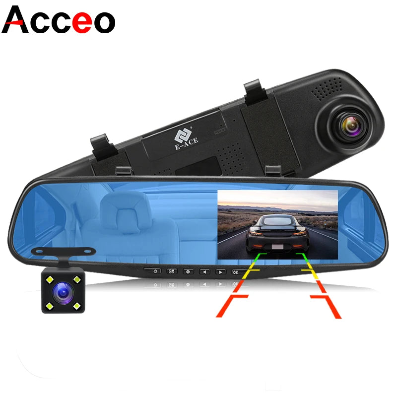 Mirror Dash Cam - Front and Rear Camera