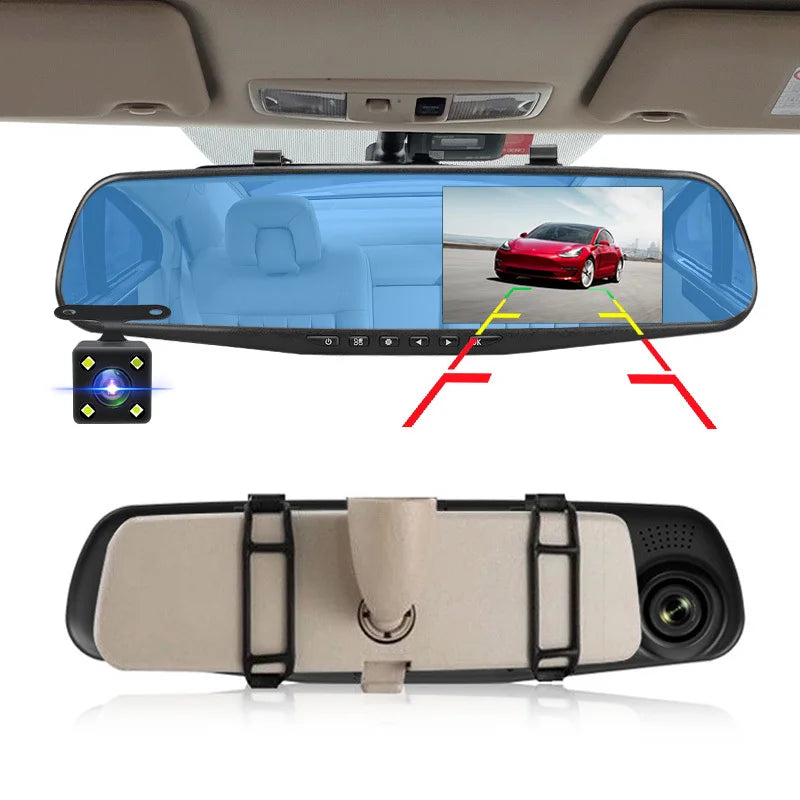 Mirror Dash Cam - Front and Rear Camera