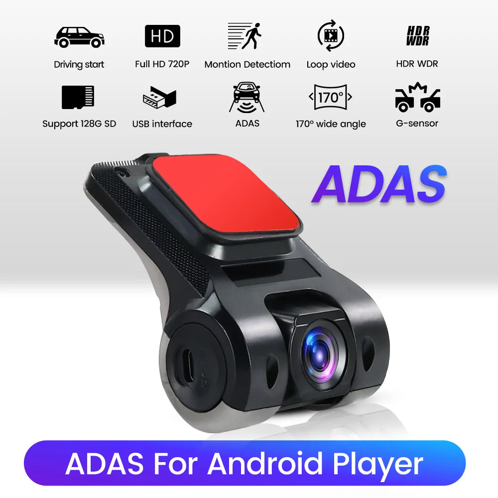 Wide Angle Dash Cam with ADAS & Night 170 Vision