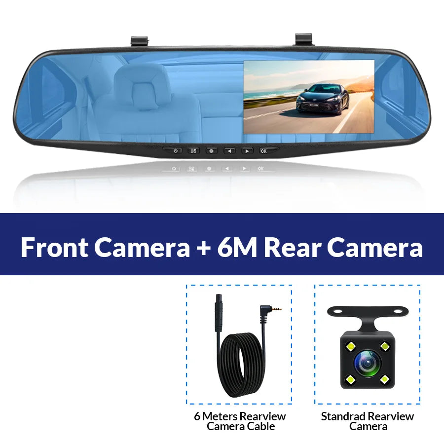 Mirror Dash Cam - Front and Rear Camera
